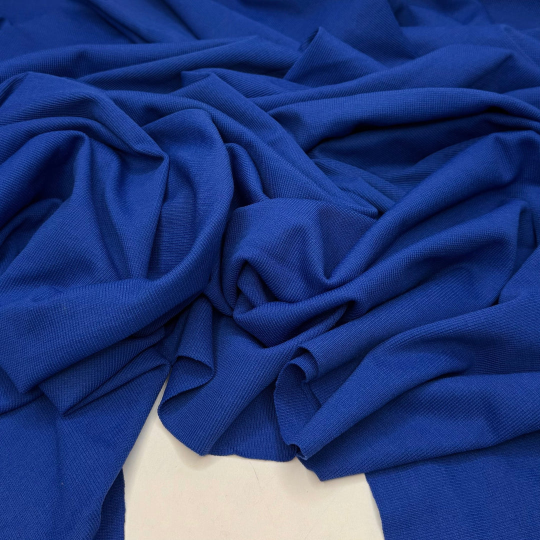 I Miss The Beach Already - Rib Knit Polyester Blend Knit - Dark Blue - 1M Bundle - True Deadstock fabric Fabric by private - Sustainable Textile | FABCYCLE