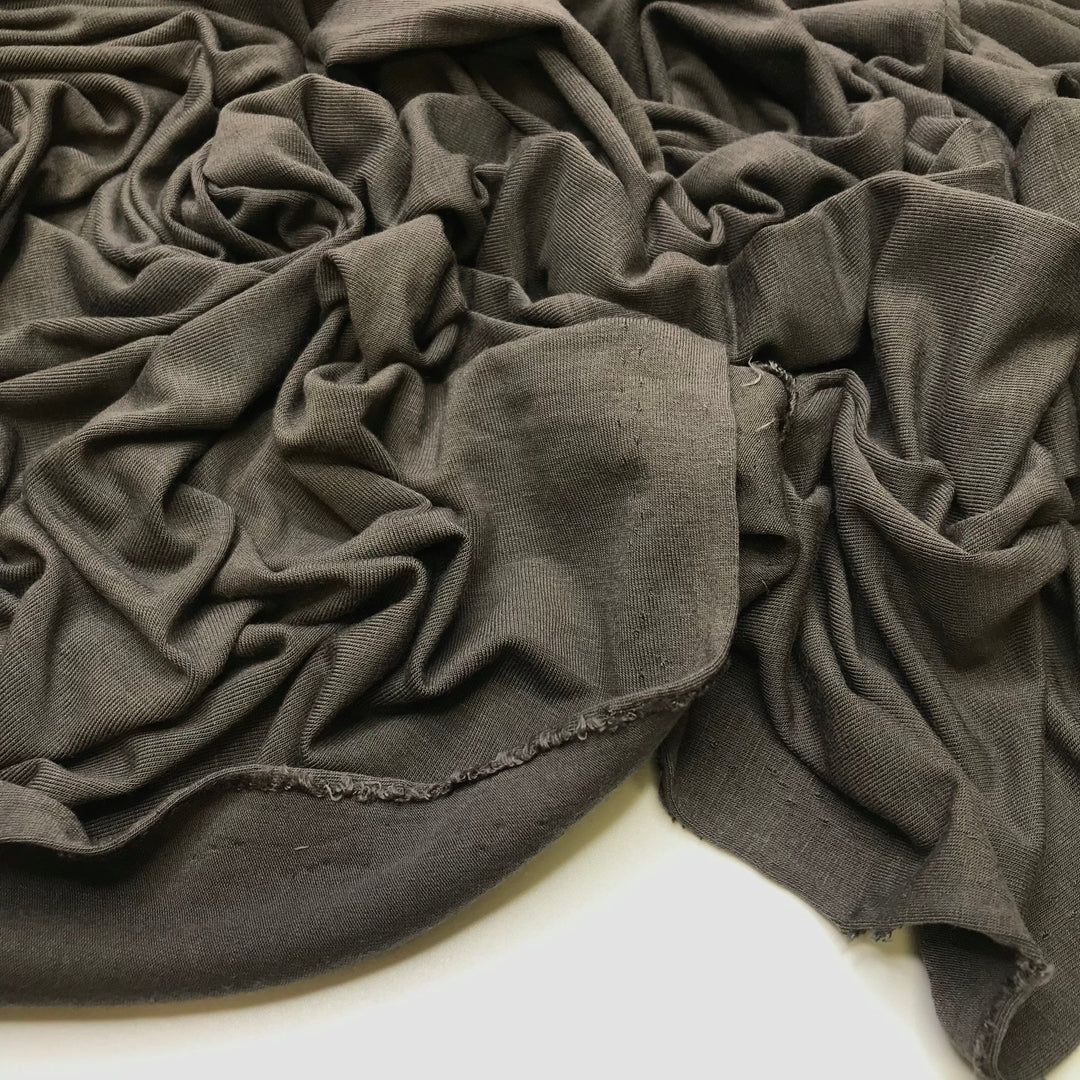 I Need A Charger - Jersey Natural Blend Knit - Dark Grey - 0.9M Bundle - True Deadstock fabric Fabric by private - Sustainable Textile | FABCYCLE