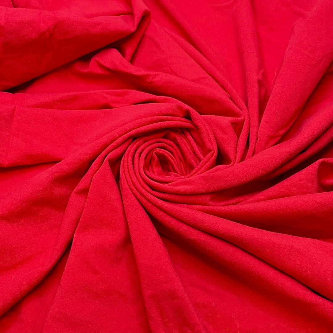 I Need Some Chapstick - Jersey Cotton Blend Knit - Red - 3.55M Bundle - True Deadstock fabric Fabric by private - Sustainable Textile | FABCYCLE