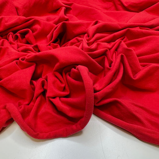 I Need Some Chapstick - Jersey Cotton Blend Knit - Red - 3.55M Bundle - True Deadstock fabric Fabric by private - Sustainable Textile | FABCYCLE