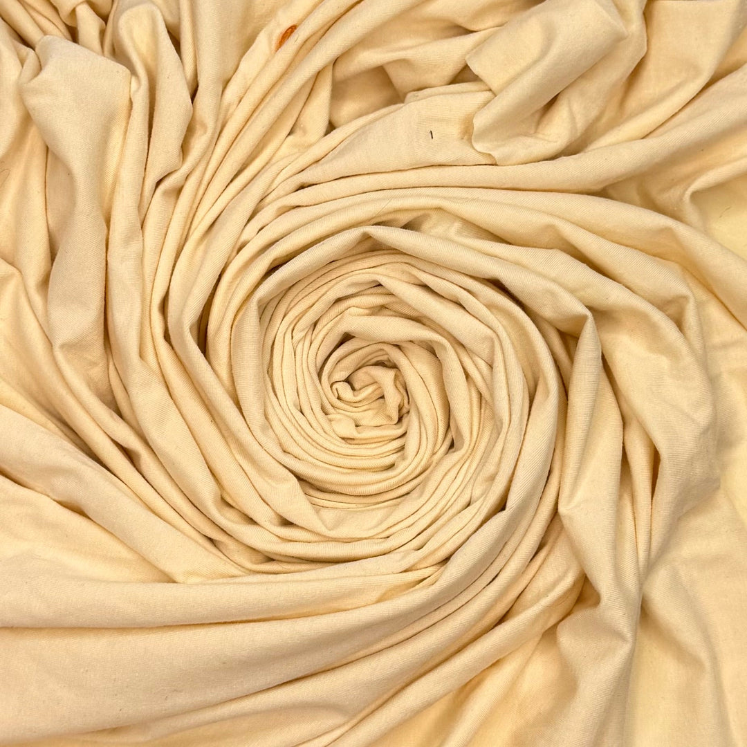 I Need To Be In The Sun - Jersey Natural Blend Knit - Light Yellow/Cream - 1.8M Bundle - True Deadstock fabric Fabric by private - Sustainable Textile | FABCYCLE