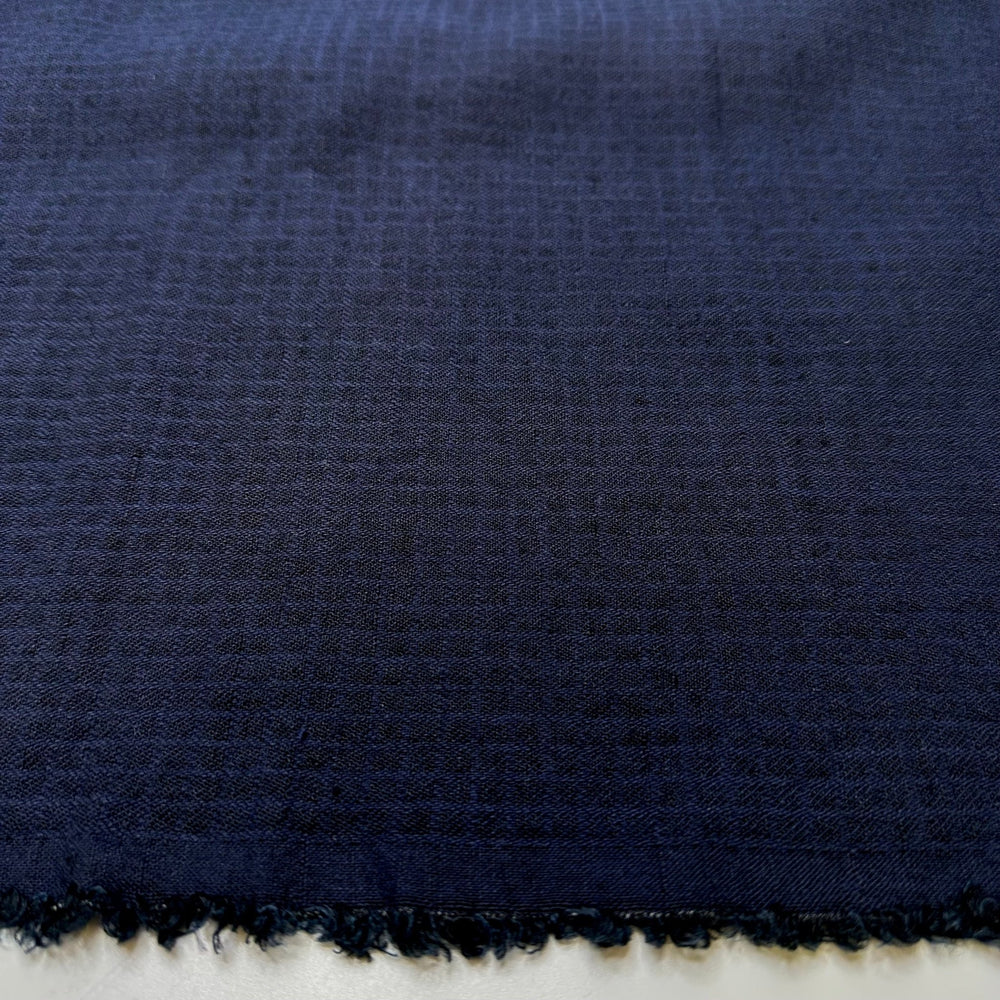 I Should Get My Boating License - Linen/Cotton Woven - Navy - 2M Bundle - True Deadstock fabric Fabric by private - Sustainable Textile | FABCYCLE
