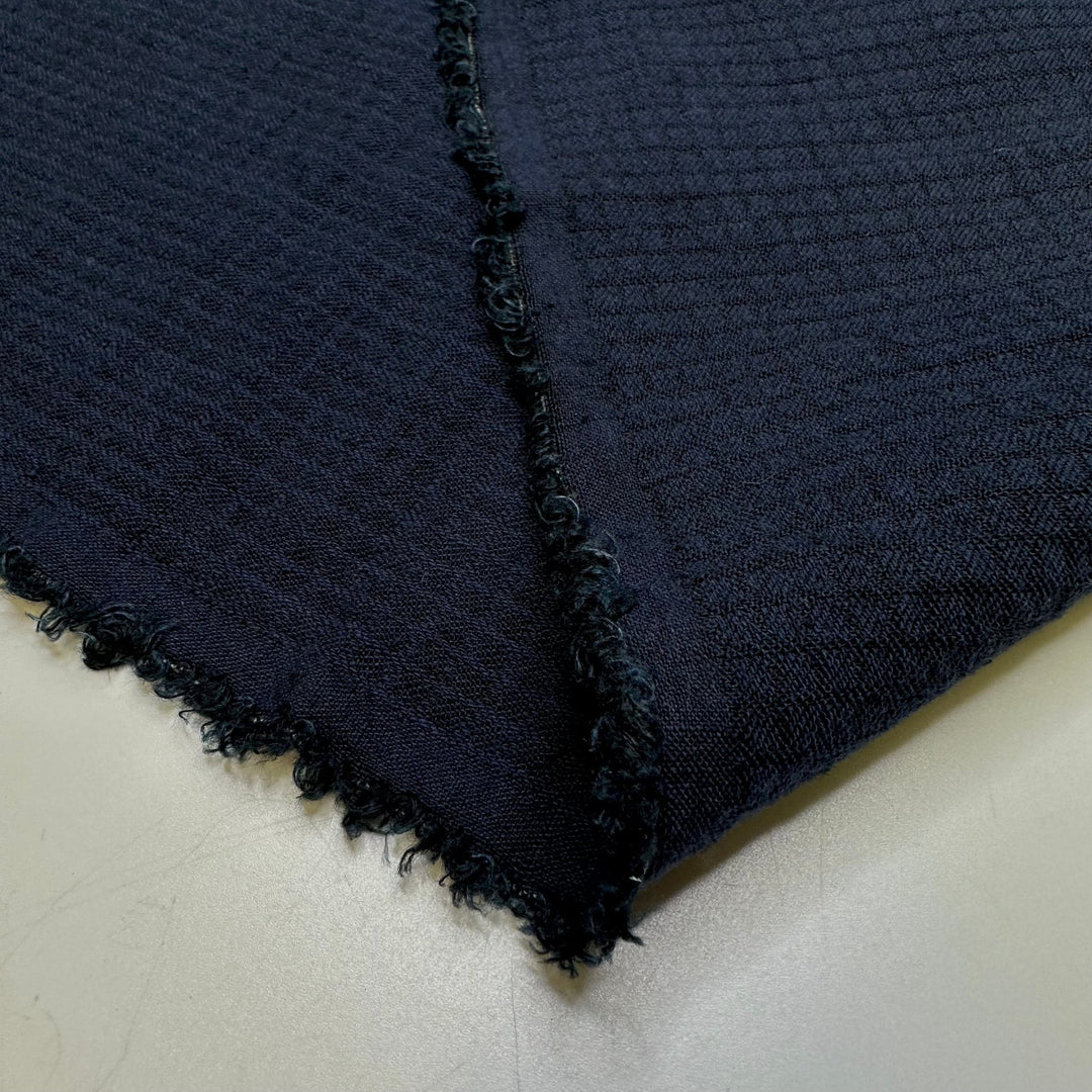 I Should Get My Boating License - Linen/Cotton Woven - Navy - 2M Bundle - True Deadstock fabric Fabric by private - Sustainable Textile | FABCYCLE