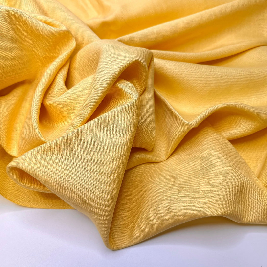 I Thought I Finished This - Has A Finish Cotton Blend Woven - Yellow - 3.2M Bundle - True Deadstock fabric Fabric by private - Sustainable Textile | FABCYCLE