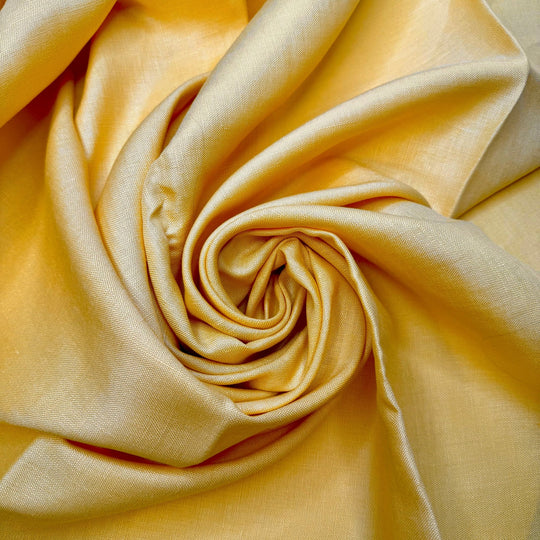 I Thought I Finished This - Has A Finish Cotton Blend Woven - Yellow - 3.2M Bundle - True Deadstock fabric Fabric by private - Sustainable Textile | FABCYCLE