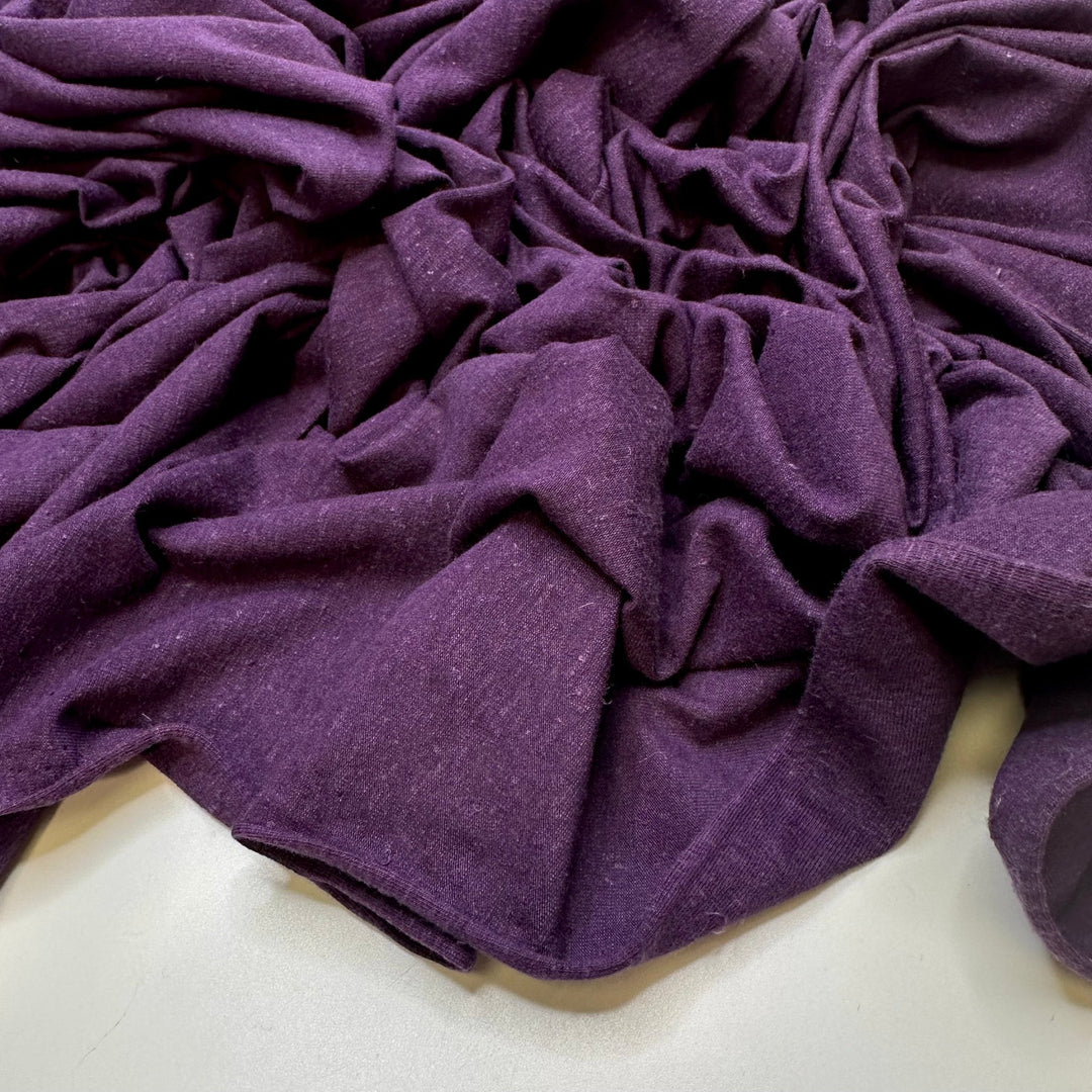 I Want To Own A Vineyard - Jersey Hemp Blend Knit - Dark Purple - Bundles - True Deadstock fabric Fabric by private - Sustainable Textile | FABCYCLE