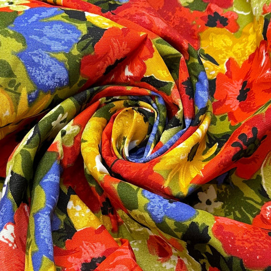 I Would Rather Be Gardening - Cotton Woven - Multi Floral - 1.45M Bundle - True Deadstock fabric Fabric by private - Sustainable Textile | FABCYCLE
