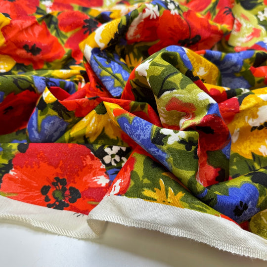 I Would Rather Be Gardening - Cotton Woven - Multi Floral - 1.45M Bundle - True Deadstock fabric Fabric by private - Sustainable Textile | FABCYCLE