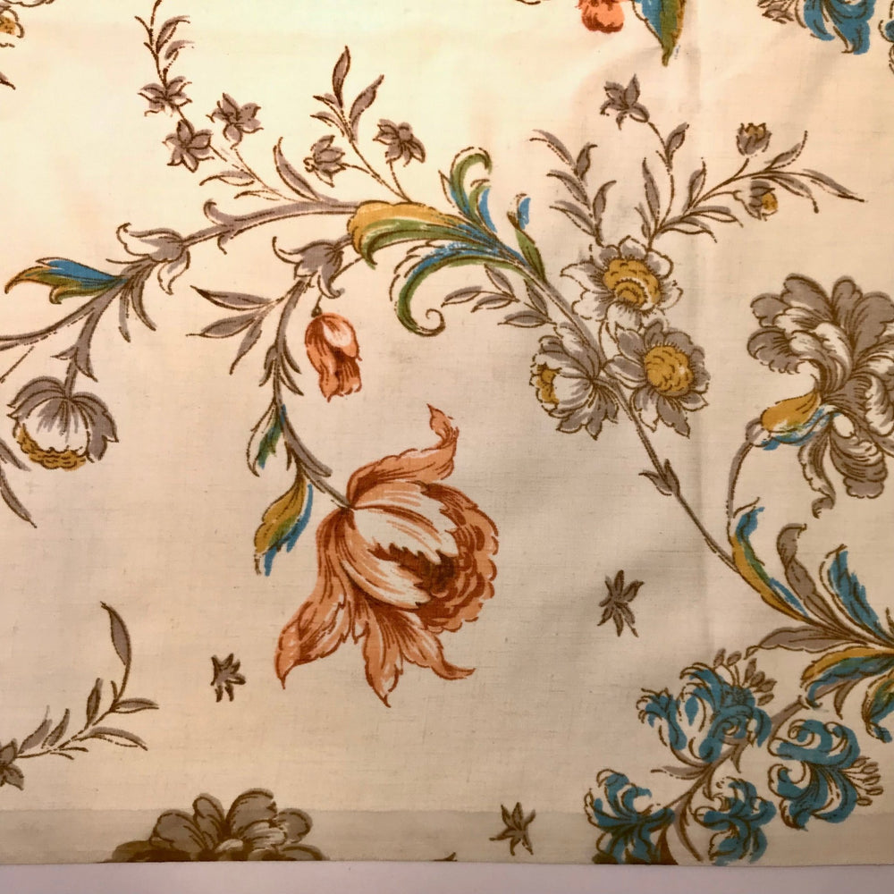 IBM PC 5150 - Vintage Blackout Coating Cotton/PU Woven - Cream Multi Floral - 3.75M Bundle - True Deadstock fabric Fabric by private - Sustainable Textile | FABCYCLE