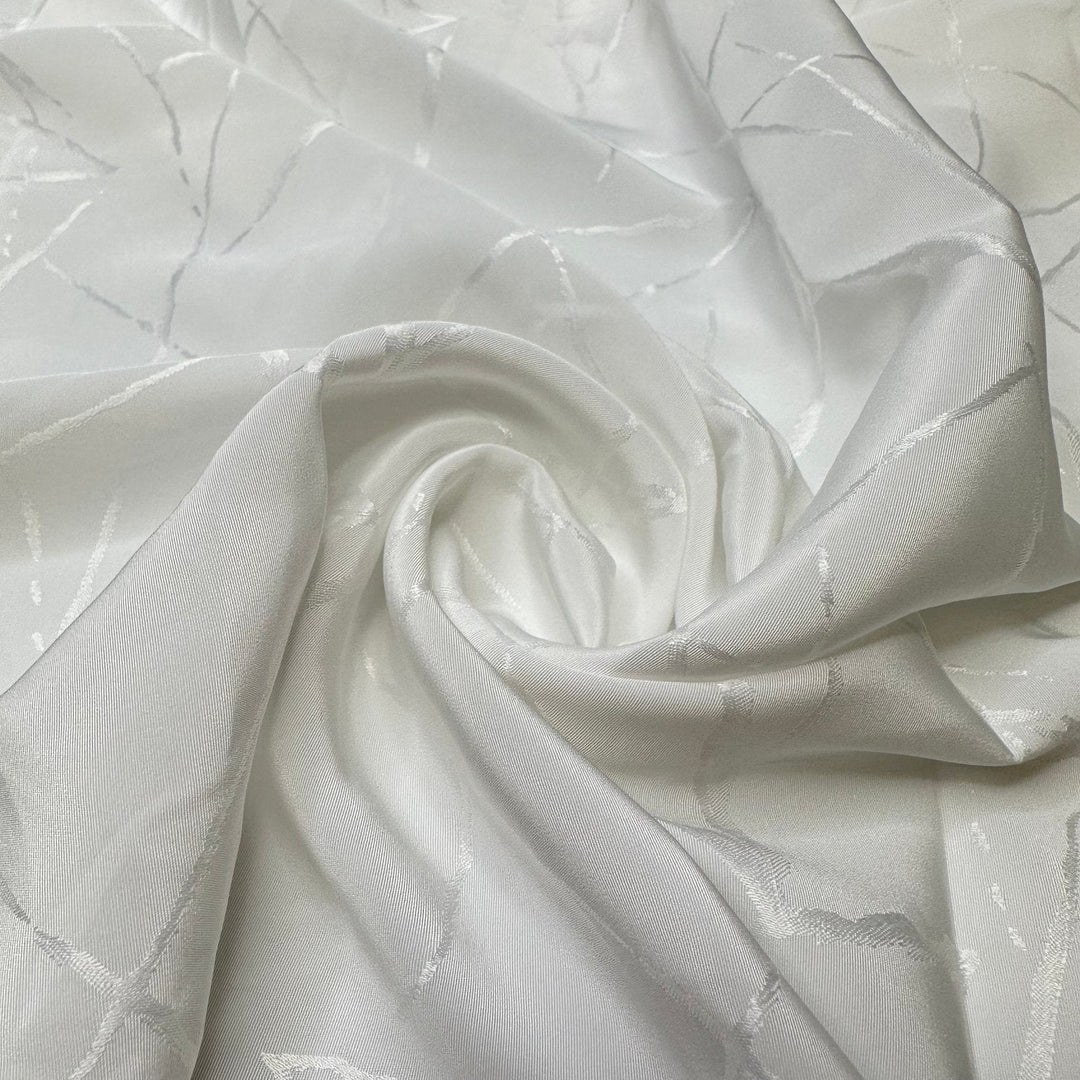 Ice Breakers To Start The Party - Vintage Satin Poly Woven - White Abstract - 1.55M Bundle - True Deadstock fabric Fabric by private - Sustainable Textile | FABCYCLE