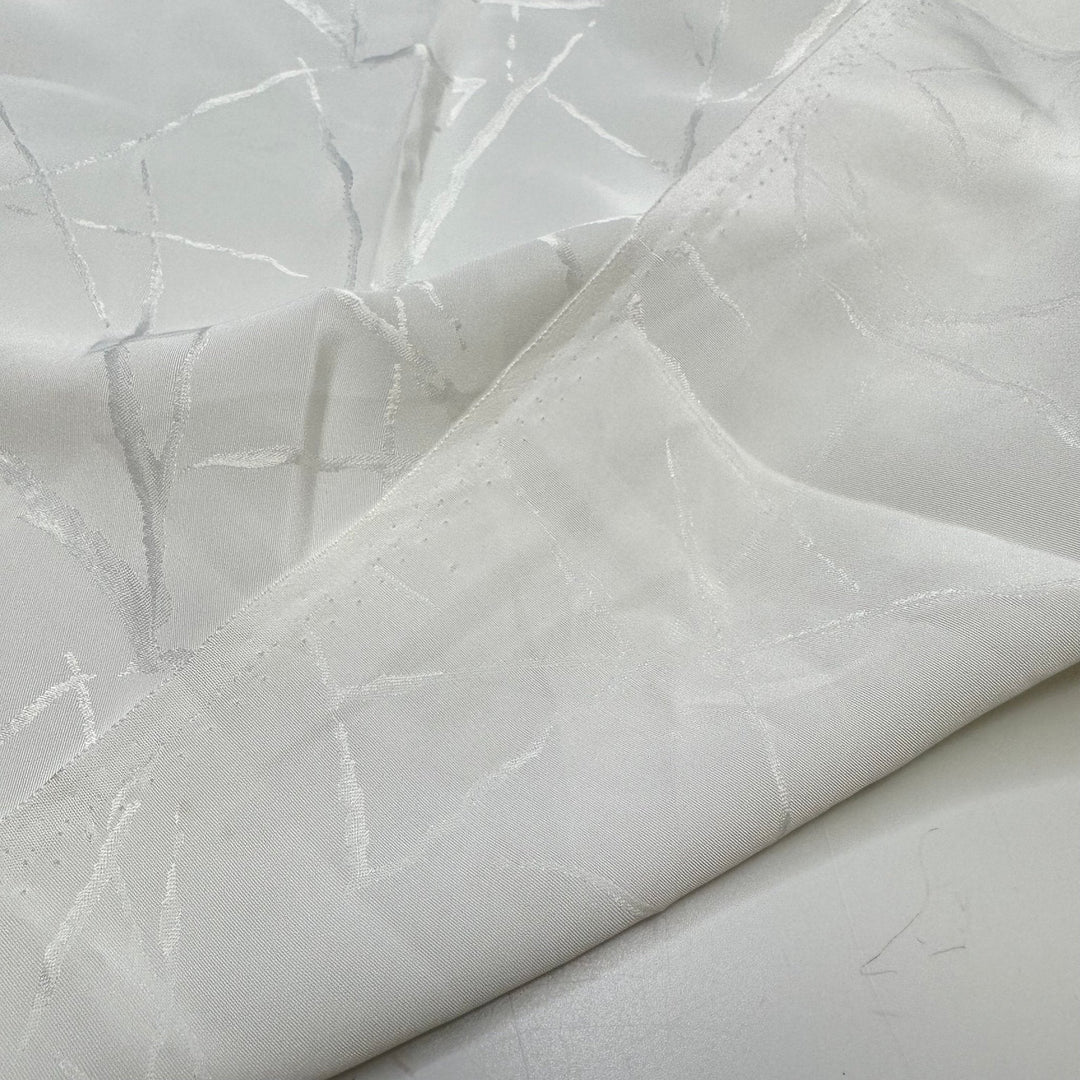 Ice Breakers To Start The Party - Vintage Satin Poly Woven - White Abstract - 1.55M Bundle - True Deadstock fabric Fabric by private - Sustainable Textile | FABCYCLE