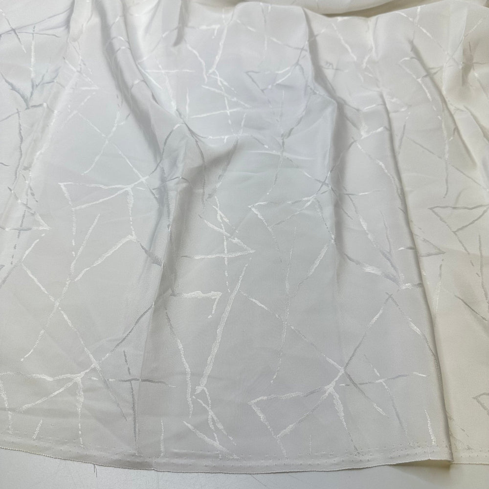 Ice Breakers To Start The Party - Vintage Satin Poly Woven - White Abstract - 1.55M Bundle - True Deadstock fabric Fabric by private - Sustainable Textile | FABCYCLE