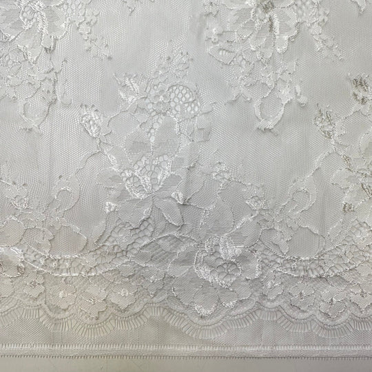 Ice Hockey - Lace Poly Knit - White Floral - 2.6M Bundle - True Deadstock fabric Fabric by private - Sustainable Textile | FABCYCLE