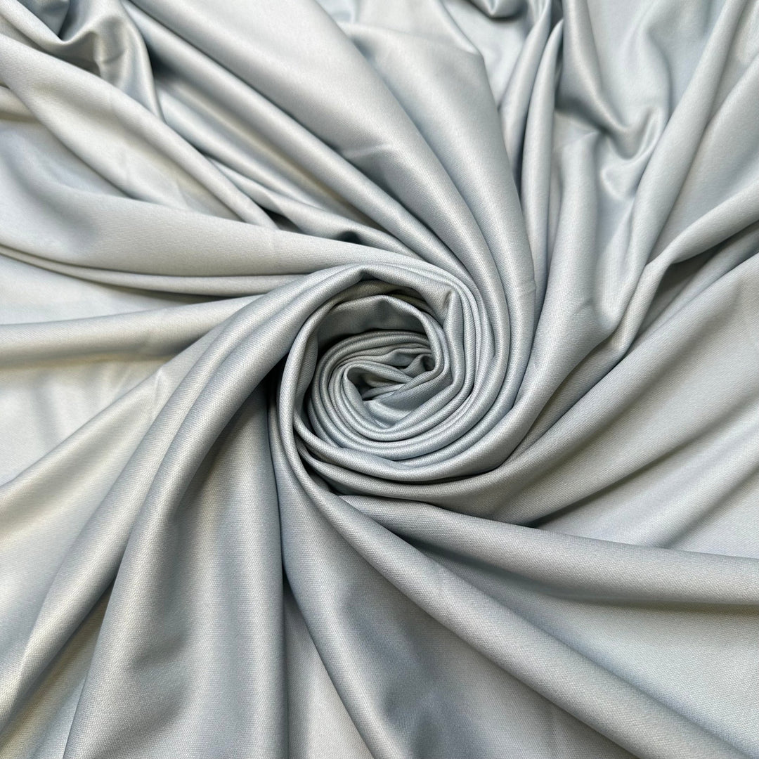 Ice Skating - Chitosante Poly Knit - Light Blue/Grey - 1.55M Bundle - True Deadstock fabric Fabric by private - Sustainable Textile | FABCYCLE