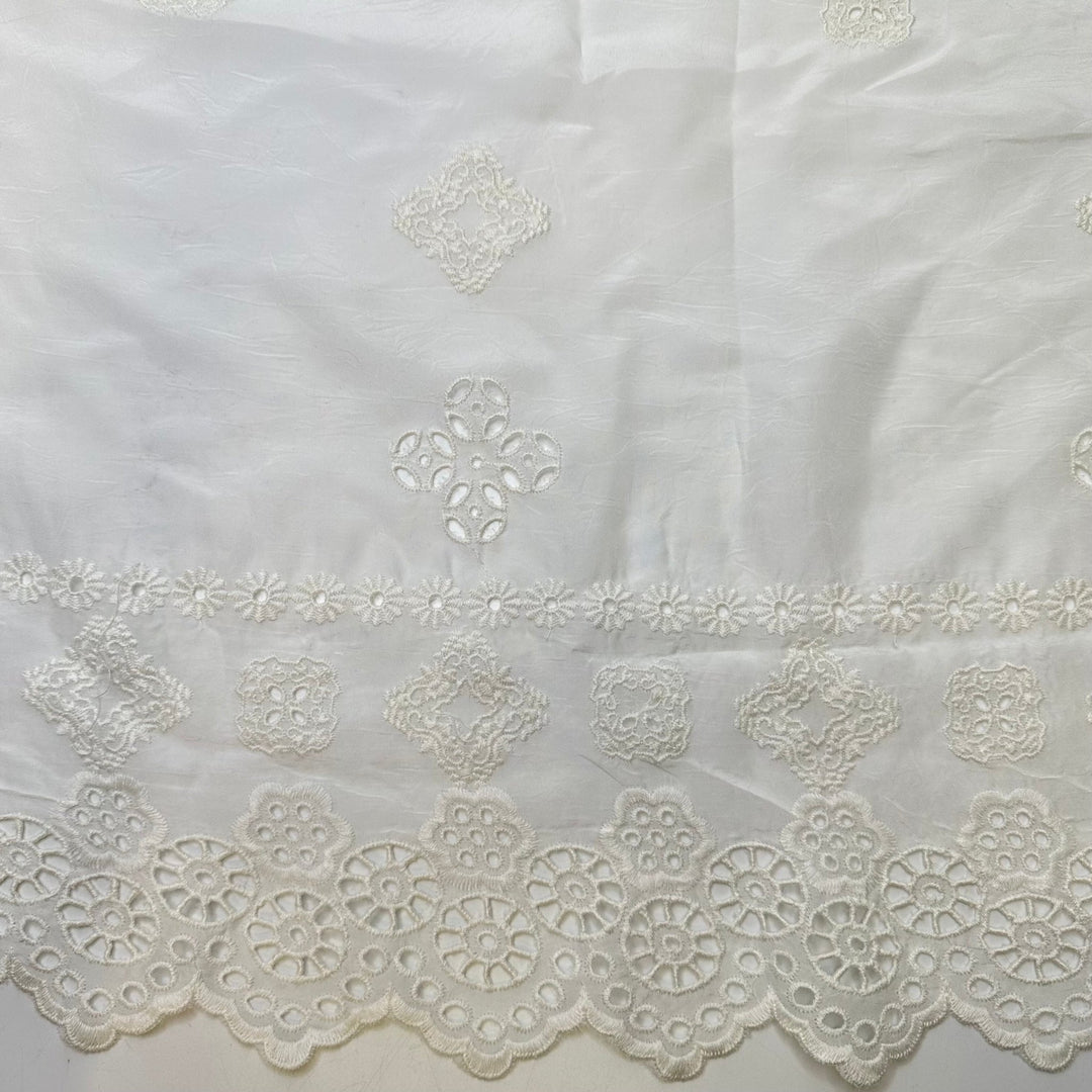 Icicles On The Trees - Cupro Woven - White/Cream Floral - Bundles - True Deadstock fabric Fabric by private - Sustainable Textile | FABCYCLE