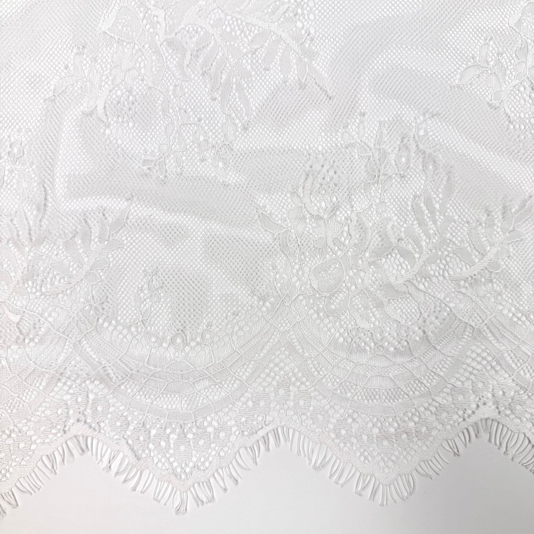 Icy Stare - Lace Poly Knit - White Floral - Bundles - True Deadstock fabric Fabric by private - Sustainable Textile | FABCYCLE