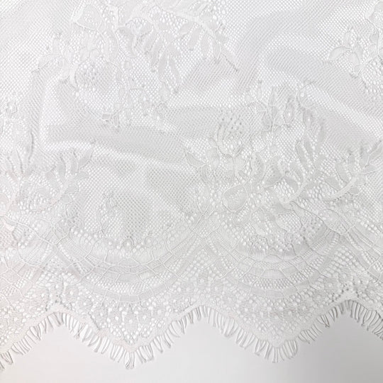 Icy Stare - Lace Poly Knit - White Floral - Bundles - True Deadstock fabric Fabric by private - Sustainable Textile | FABCYCLE