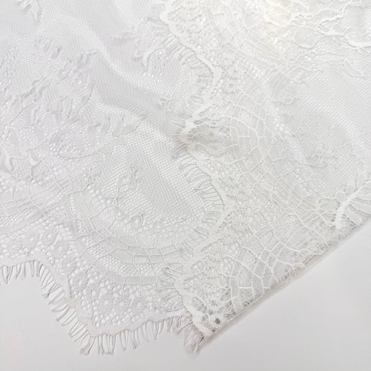 Icy Stare - Lace Poly Knit - White Floral - Bundles - True Deadstock fabric Fabric by private - Sustainable Textile | FABCYCLE
