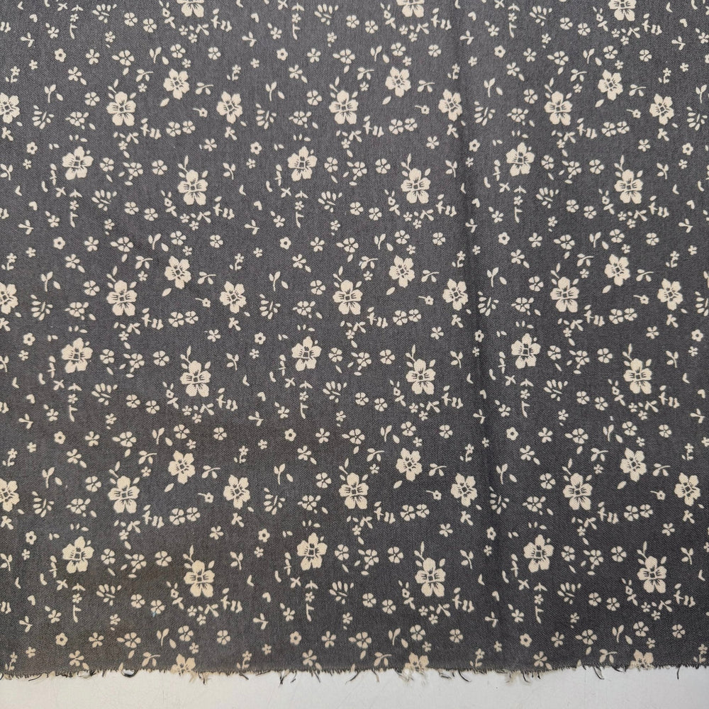 If You Need Me I'll Be Quilting - Cotton Woven - Grey Floral - 3.75M Bundle - True Deadstock fabric Fabric by private - Sustainable Textile | FABCYCLE