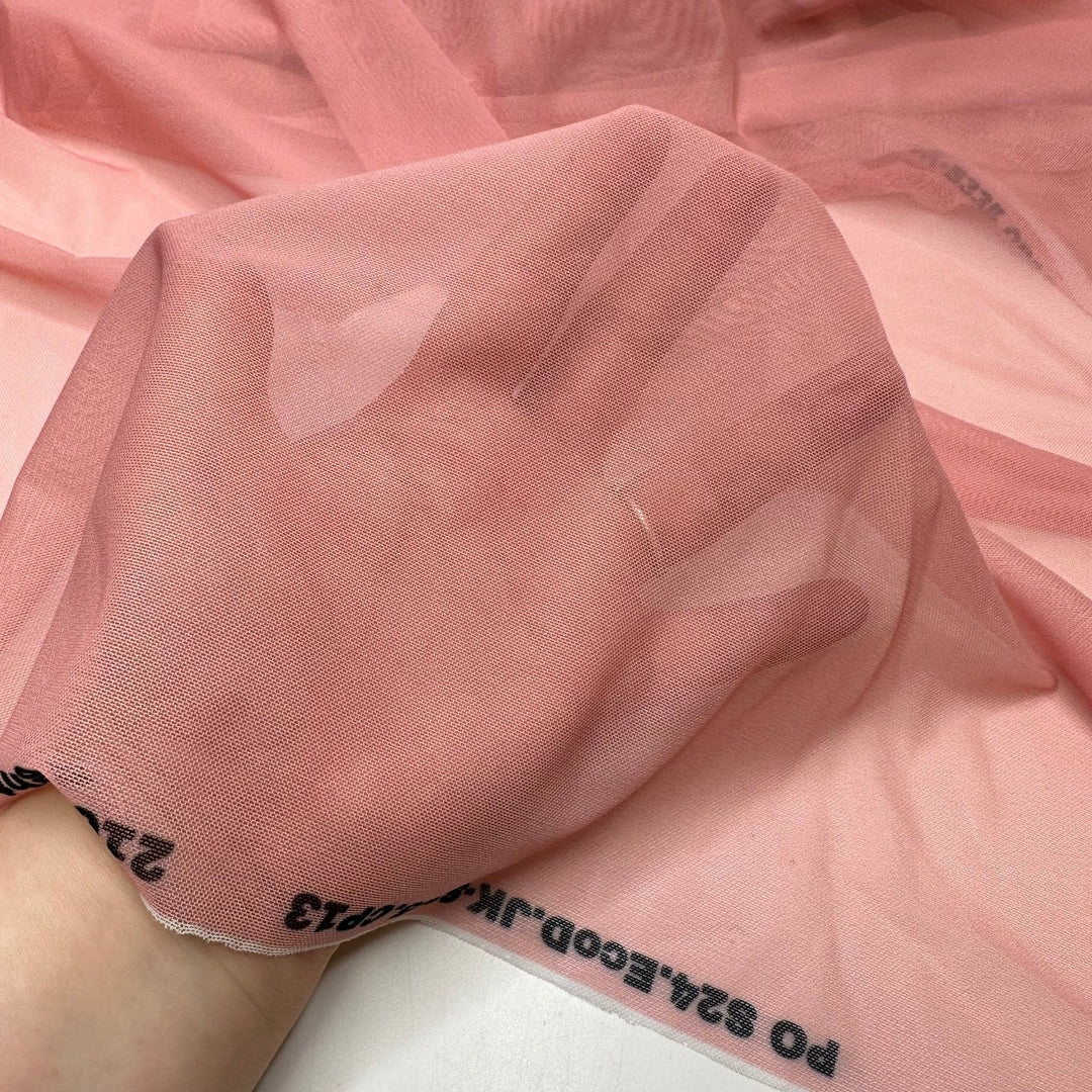 Illusion Neckline Dresses - Mesh Poly/Spandex Knit - Light Pink - 2.5M Bundle - True Deadstock fabric Fabric by private - Sustainable Textile | FABCYCLE