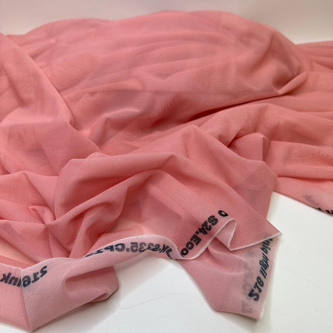 Illusion Neckline Dresses - Mesh Poly/Spandex Knit - Light Pink - 2.5M Bundle - True Deadstock fabric Fabric by private - Sustainable Textile | FABCYCLE