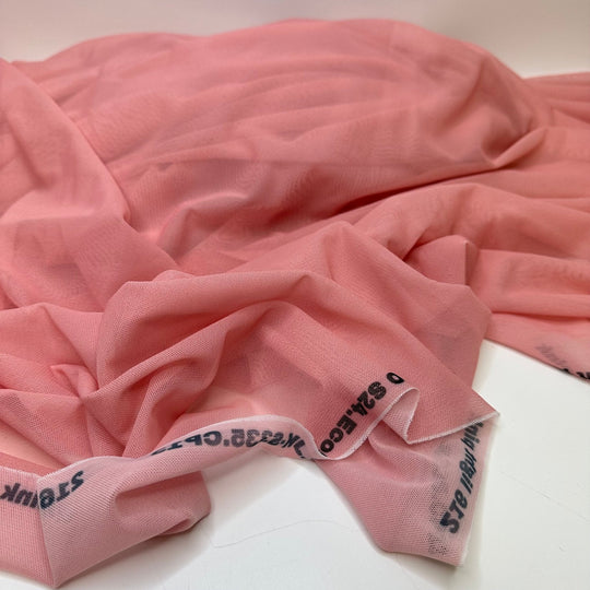 Illusion Neckline Dresses - Mesh Poly/Spandex Knit - Light Pink - 2.5M Bundle - True Deadstock fabric Fabric by private - Sustainable Textile | FABCYCLE