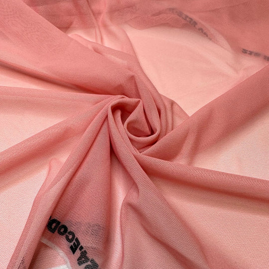 Illusion Neckline Dresses - Mesh Poly/Spandex Knit - Light Pink - 2.5M Bundle - True Deadstock fabric Fabric by private - Sustainable Textile | FABCYCLE