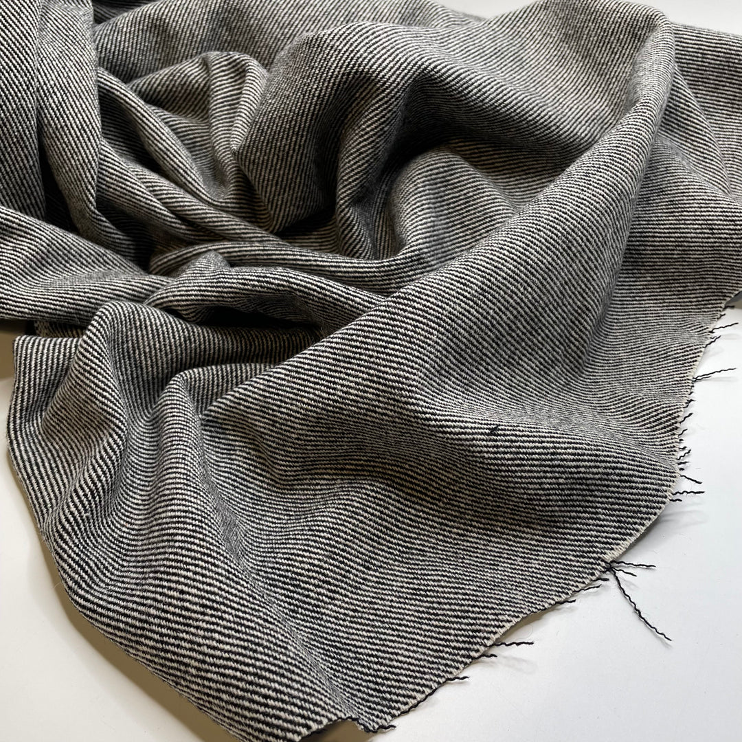 Dad Bingo - Wool Woven - Black/White Stripes - 3.3M Bundle - FABCYCLE Deadstock and Sustainble Fabrics and Sewing Supplies