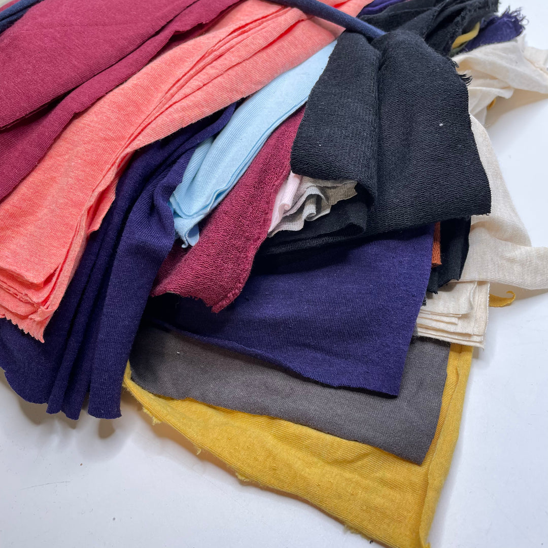 Eco Squares Rainbow Pack - Bamboo Knit - Multi - 0.3M Bundle - FABCYCLE Deadstock and Sustainble Fabrics and Sewing Supplies