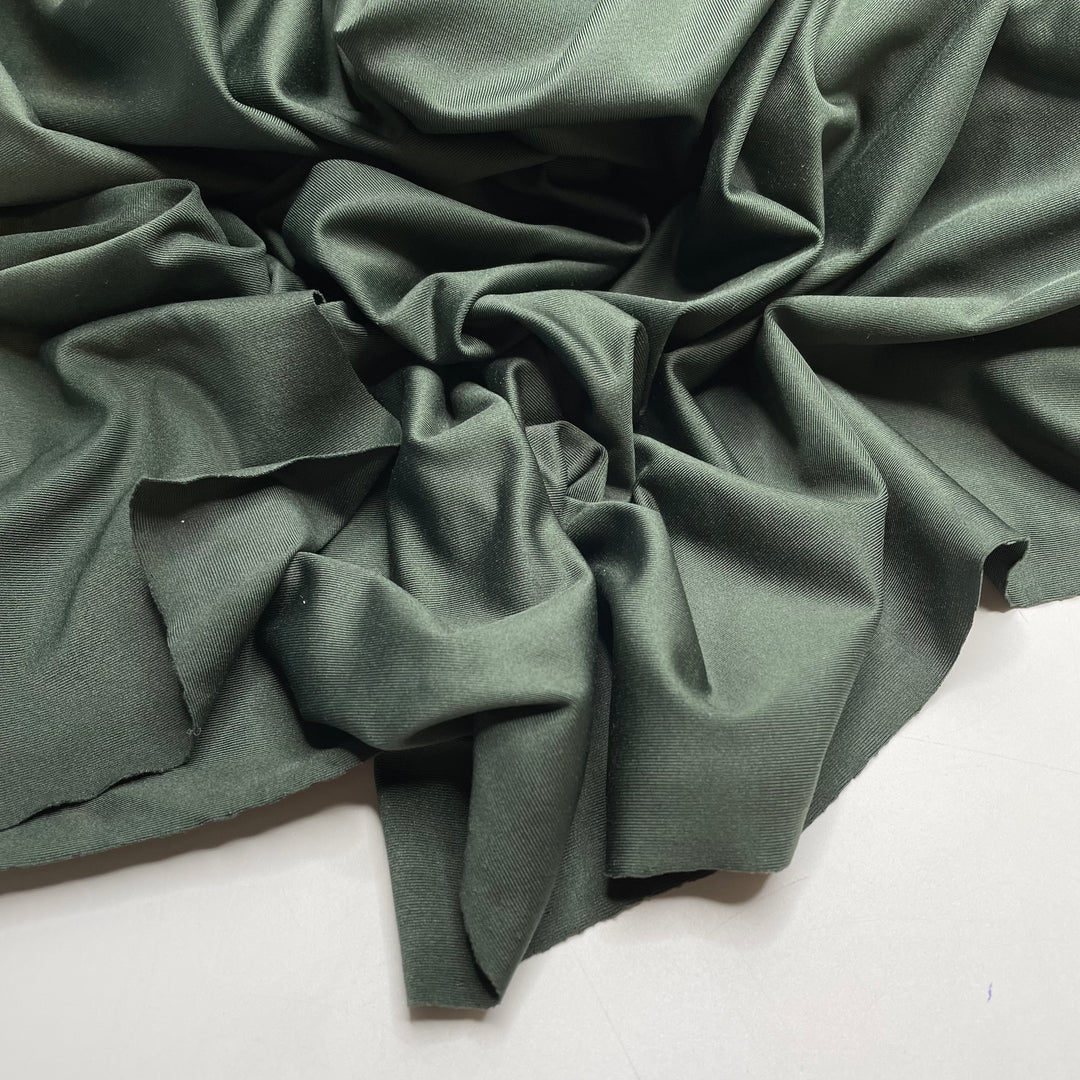 Cold Pressed - Jersey Poly/Spandex Knit - Dark Green - 1M Bundle - FABCYCLE Deadstock and Sustainble Fabrics and Sewing Supplies