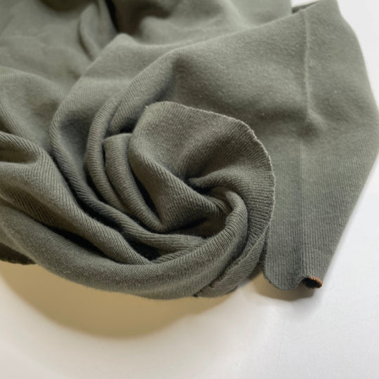 Amphibious Specimen - Tubular Rib Knit Cotton Knit - Dark Green - 0.9M Bundle - FABCYCLE Deadstock and Sustainble Fabrics and Sewing Supplies