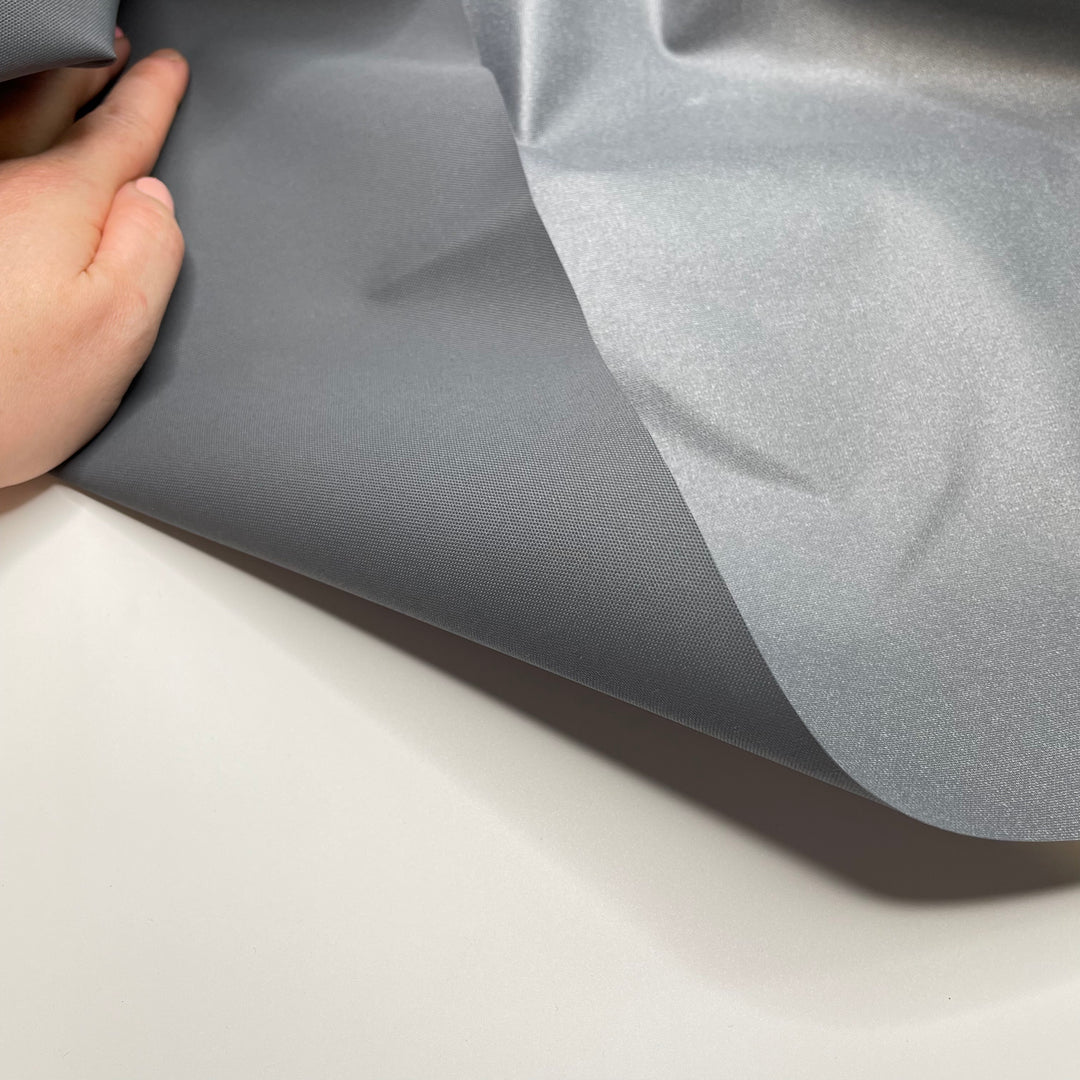Helmet Required - Waterproof Synthetic Woven - Grey - 1M Bundle - FABCYCLE Deadstock and Sustainble Fabrics and Sewing Supplies