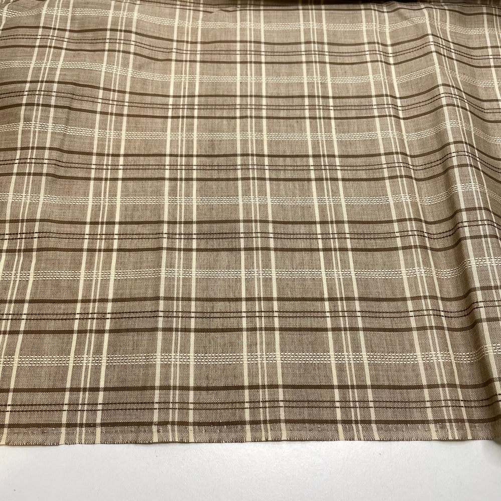 Embracing The Beauty Of Imperfection - Cotton/Poly Woven - Brown Checks - 1.6M Bundle - FABCYCLE Deadstock and Sustainble Fabrics and Sewing Supplies