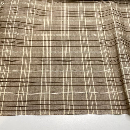 Embracing The Beauty Of Imperfection - Cotton/Poly Woven - Brown Checks - 1.6M Bundle - FABCYCLE Deadstock and Sustainble Fabrics and Sewing Supplies