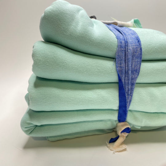 Rib Knit Pack - Cotton Blend - Powder Blue - 5 Pack - FABCYCLE Deadstock and Sustainble Fabrics and Sewing Supplies