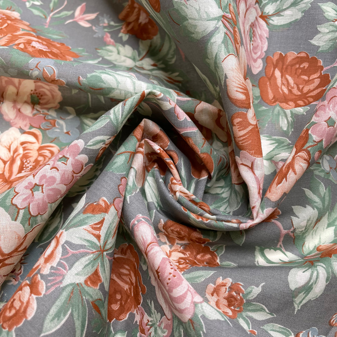 Time Of Renewal - Cotton Woven - Grey Multi Floral - 2.8M Bundle - FABCYCLE Deadstock and Sustainble Fabrics and Sewing Supplies