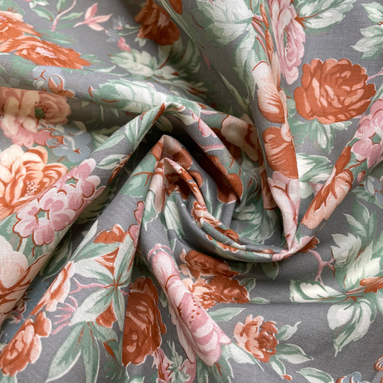 Time Of Renewal - Cotton Woven - Grey Multi Floral - 2.8M Bundle - FABCYCLE Deadstock and Sustainble Fabrics and Sewing Supplies