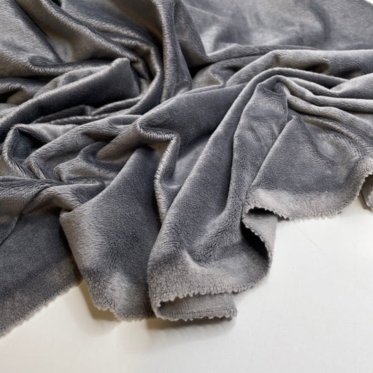 Silver Fox - Minky Poly Knit - Grey - 1.1M Bundle - FABCYCLE Deadstock and Sustainble Fabrics and Sewing Supplies
