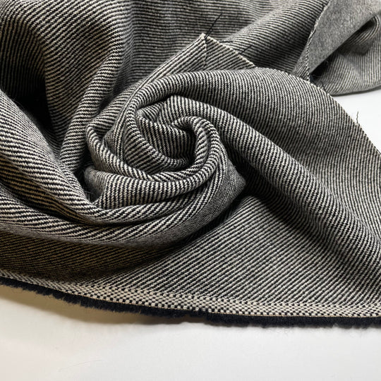 Dad Bingo - Wool Woven - Black/White Stripes - 3.3M Bundle - FABCYCLE Deadstock and Sustainble Fabrics and Sewing Supplies