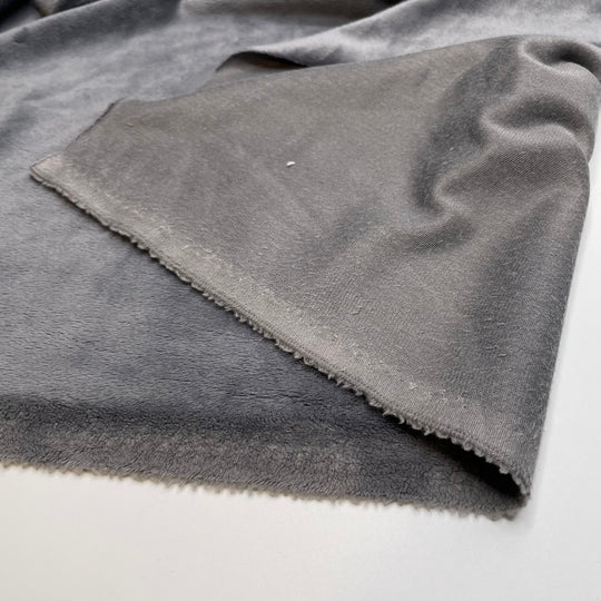 Silver Fox - Minky Poly Knit - Grey - 1.1M Bundle - FABCYCLE Deadstock and Sustainble Fabrics and Sewing Supplies