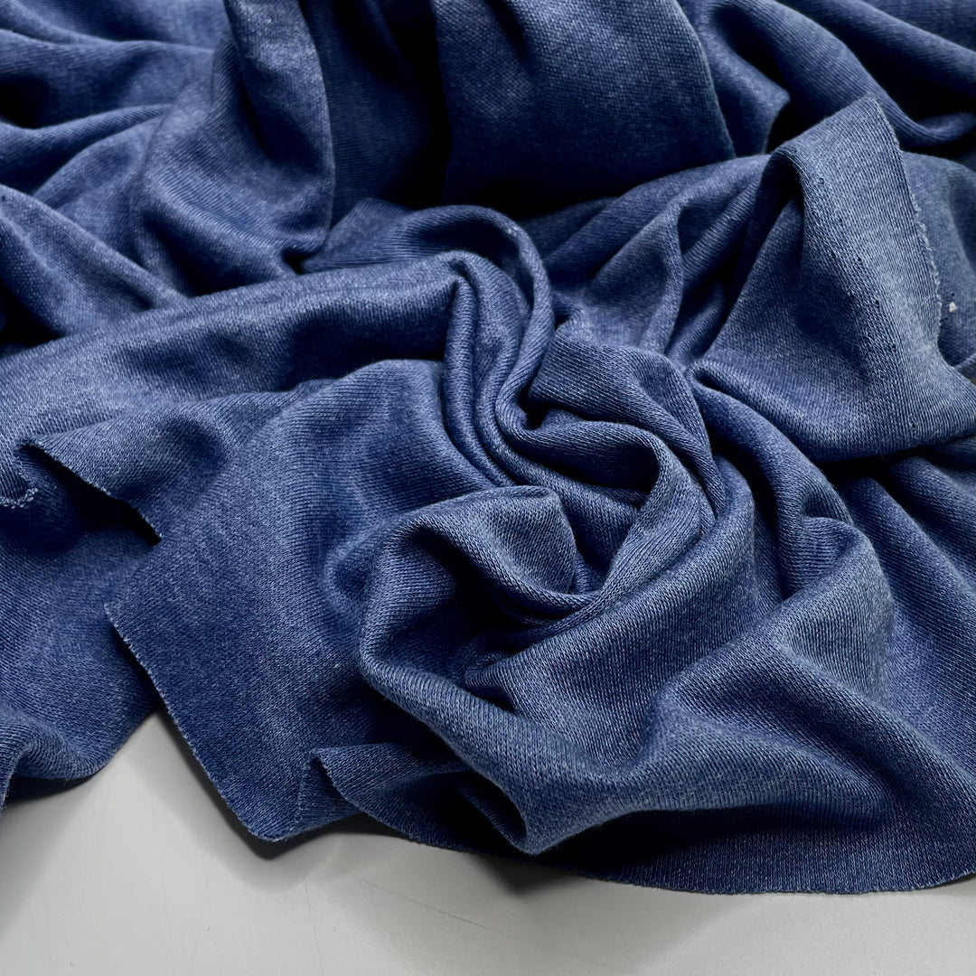 In The Saddle - Jersey Polyester Blend Knit - Blue - 1M Bundle - FABCYCLE Deadstock and Sustainble Fabrics and Sewing Supplies