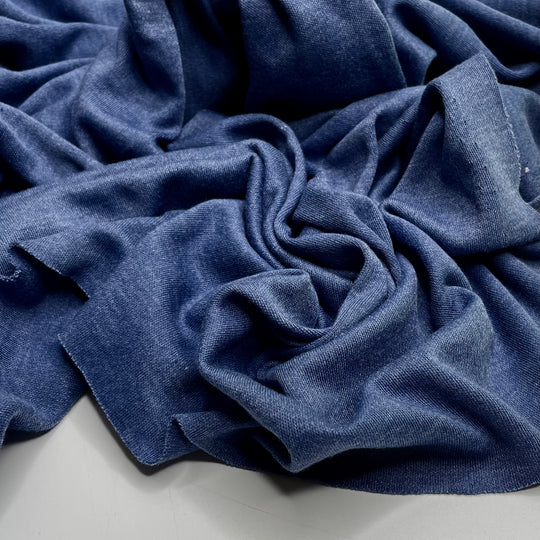 In The Saddle - Jersey Polyester Blend Knit - Blue - 1M Bundle - FABCYCLE Deadstock and Sustainble Fabrics and Sewing Supplies