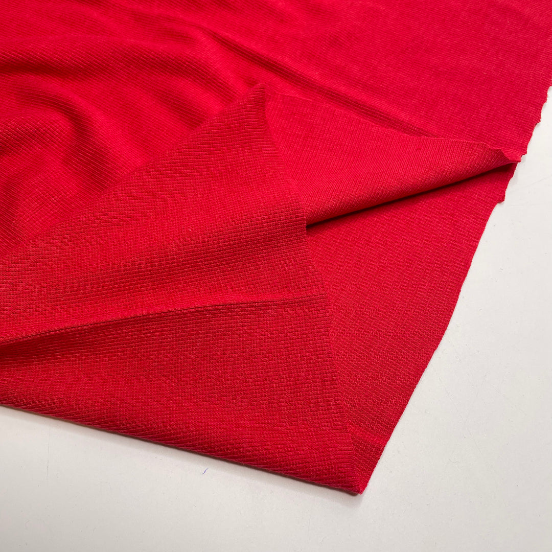 Ever Blazing - Tubular Rib Knit Bamboo Blend Knit - Red - 1M Bundle - FABCYCLE Deadstock and Sustainble Fabrics and Sewing Supplies