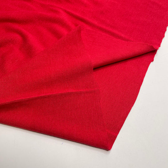 Ever Blazing - Tubular Rib Knit Bamboo Blend Knit - Red - 1M Bundle - FABCYCLE Deadstock and Sustainble Fabrics and Sewing Supplies