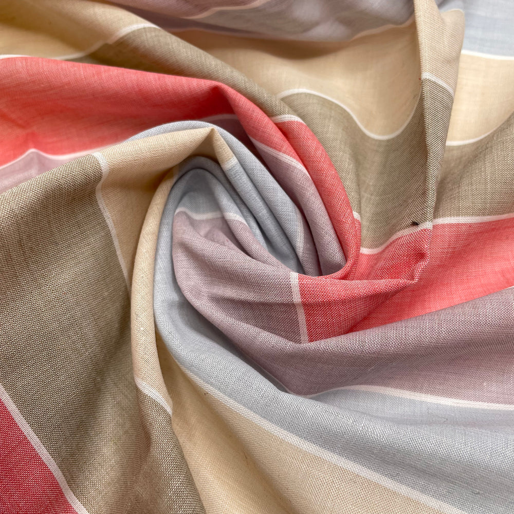 Visible Mending - Cotton/Poly Woven - Multi Stripes - 1.4M Bundle - FABCYCLE Deadstock and Sustainble Fabrics and Sewing Supplies