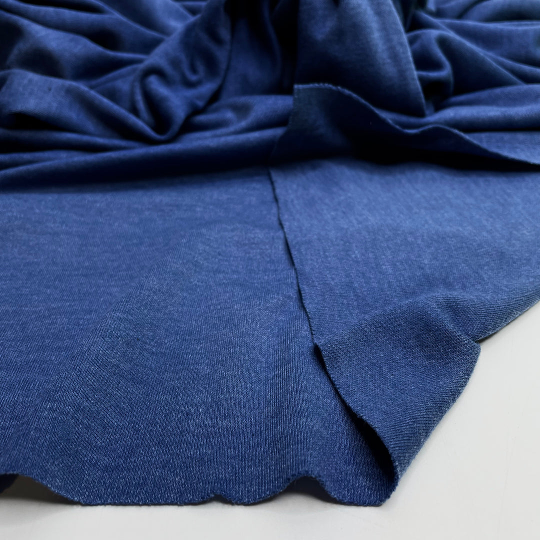 In The Saddle - Jersey Polyester Blend Knit - Blue - 1M Bundle - FABCYCLE Deadstock and Sustainble Fabrics and Sewing Supplies