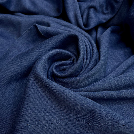 In The Saddle - Jersey Polyester Blend Knit - Blue - 1M Bundle - FABCYCLE Deadstock and Sustainble Fabrics and Sewing Supplies