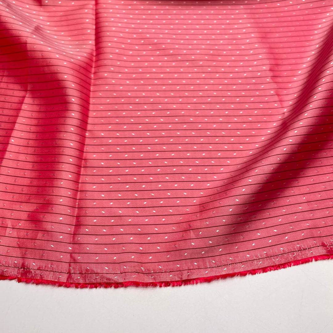 Glittering In The Sunset - Iridescent Satin Poly Woven - Pink/Gold Stripes - 2.95M Bundle - FABCYCLE Deadstock and Sustainble Fabrics and Sewing Supplies