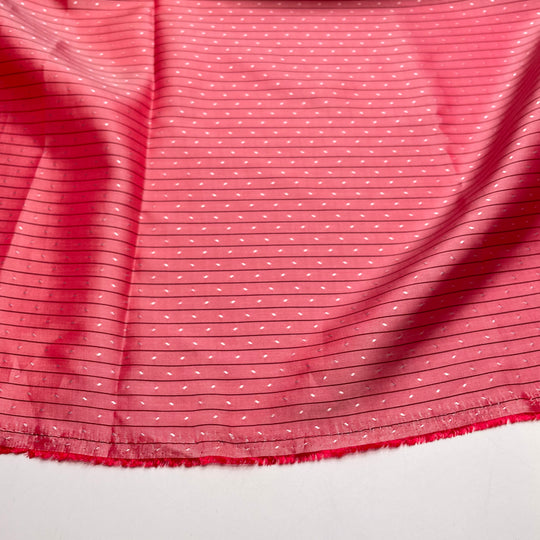 Glittering In The Sunset - Iridescent Satin Poly Woven - Pink/Gold Stripes - 2.95M Bundle - FABCYCLE Deadstock and Sustainble Fabrics and Sewing Supplies