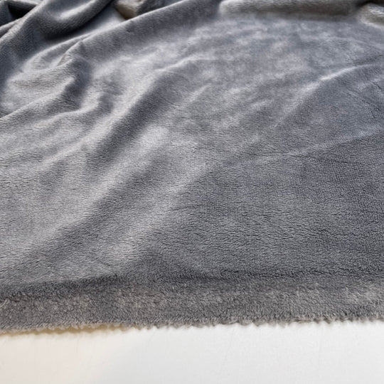 Silver Fox - Minky Poly Knit - Grey - 1.1M Bundle - FABCYCLE Deadstock and Sustainble Fabrics and Sewing Supplies